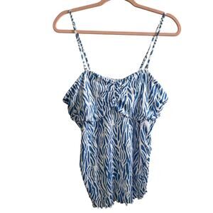 NWT Diane Von Furstenberg for Target Blue White Adjustable Straps Tank Top Sz XL